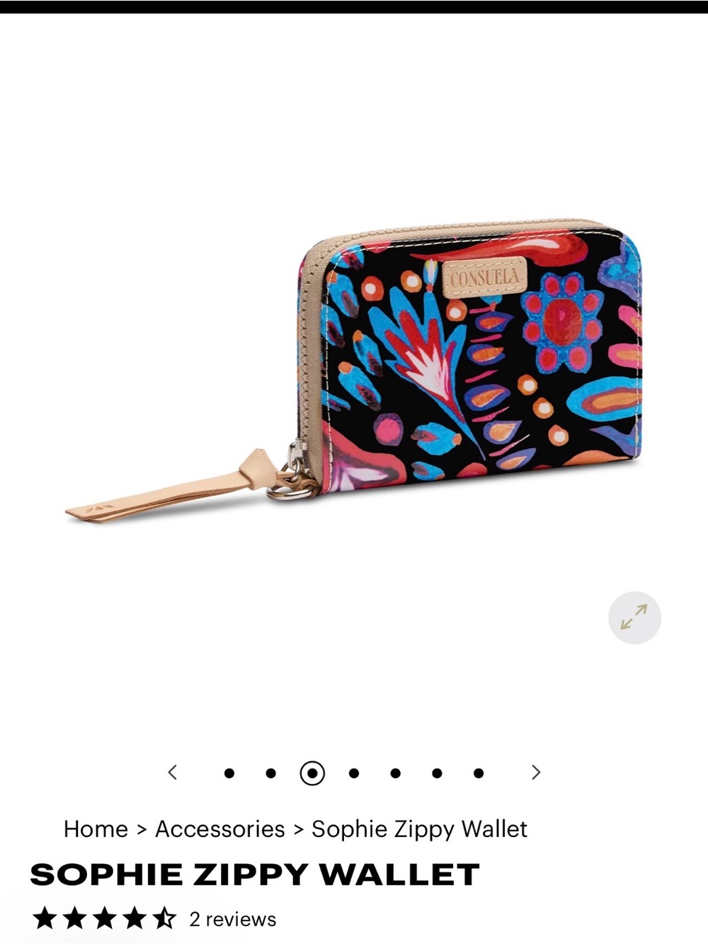 Consuela (Sophie) Zippy Wallet - Black Multi Floral